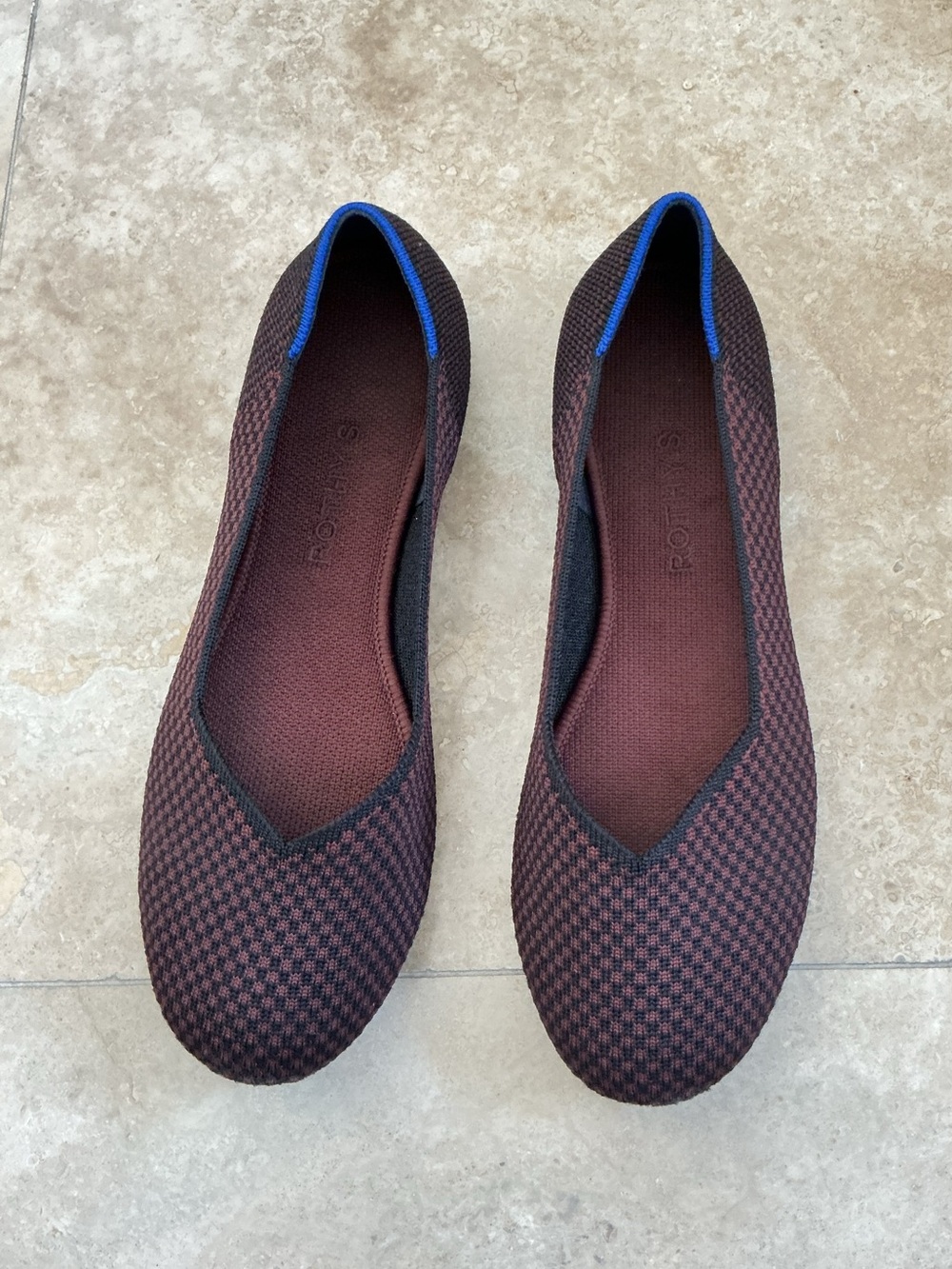 Rothy’s Brown/Black The Flat Round Toe Knit Ballet Flats